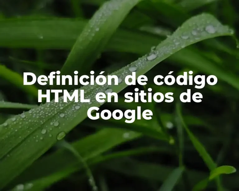 Definición de código HTML en sitios de Google