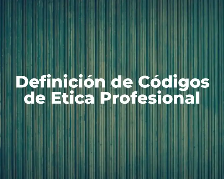 Definición de Códigos de Etica Profesional