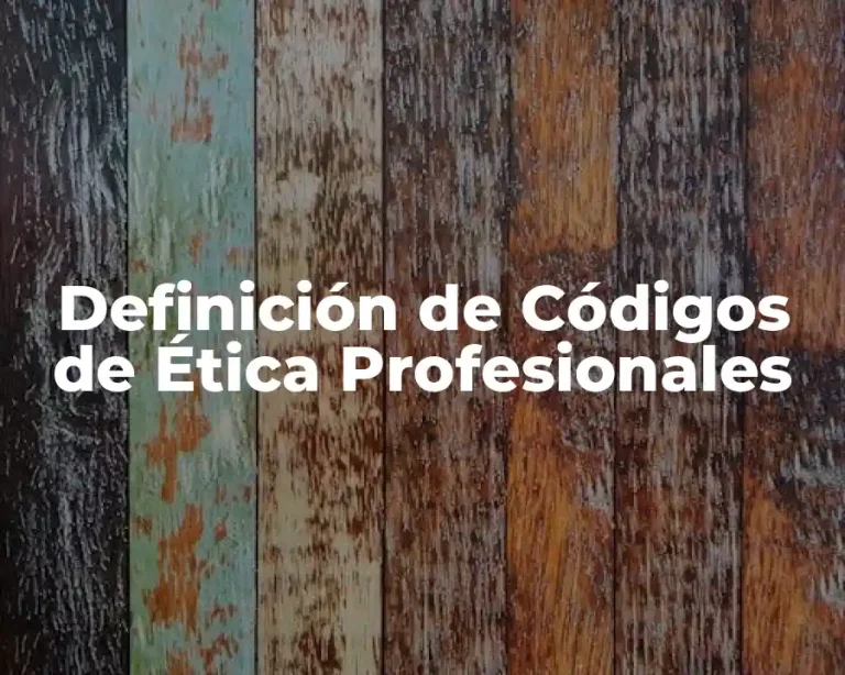 Definición de Códigos de Ética Profesionales