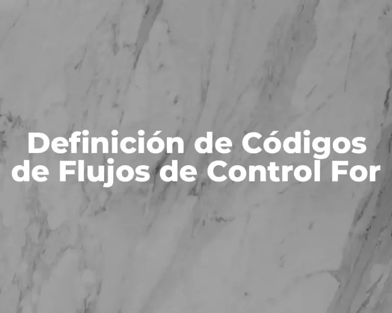 Definición de Códigos de Flujos de Control For