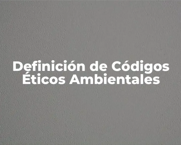 Definición de Códigos Éticos Ambientales