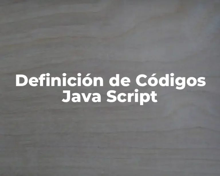 Definición de Códigos Java Script
