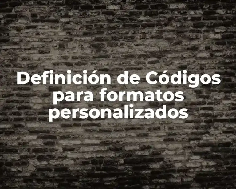 Definición de Códigos para formatos personalizados