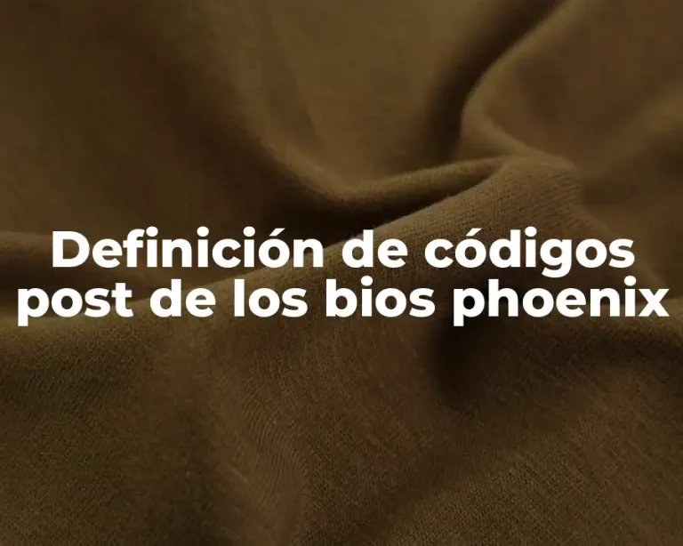 Definición de códigos post de los bios phoenix