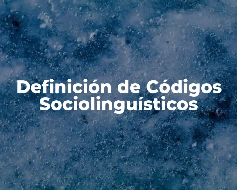 Definición de Códigos Sociolinguísticos