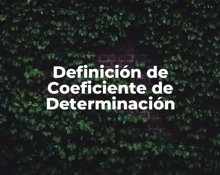Definición de Coeficiente de Determinación