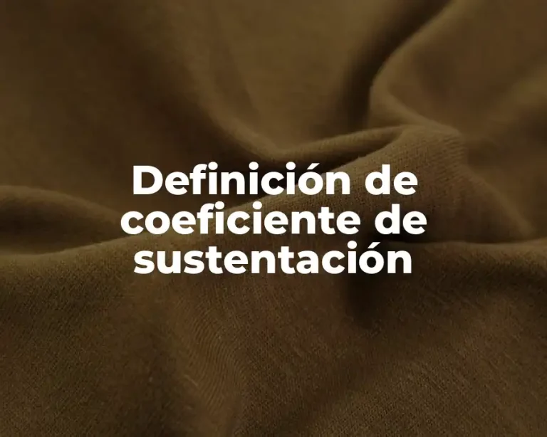 Definición de coeficiente de sustentación