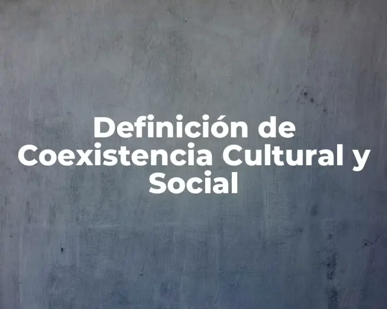 Definición de Coexistencia Cultural y Social