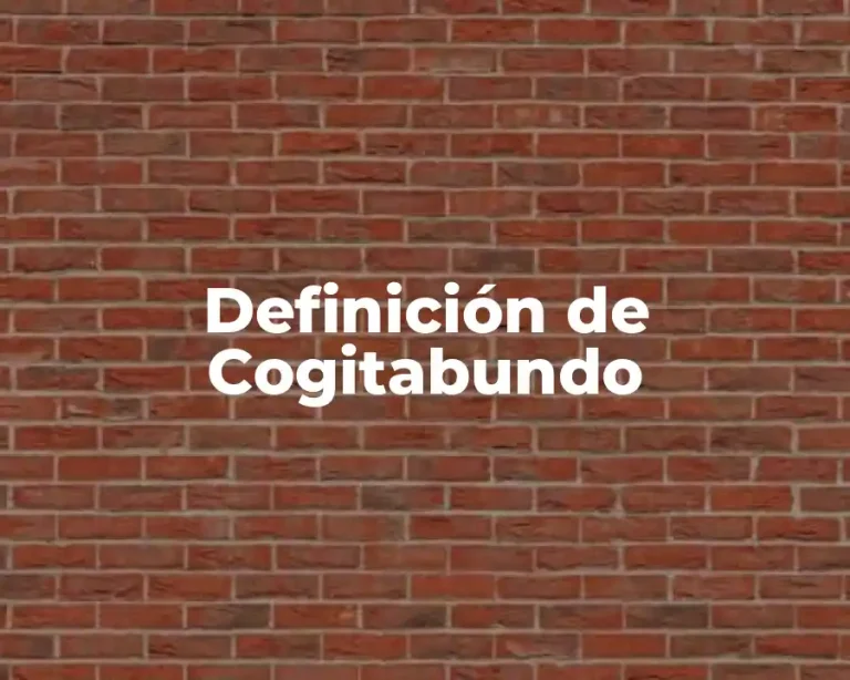 Definición de Cogitabundo