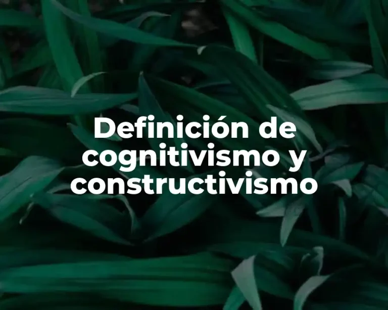 Definición de cognitivismo y constructivismo