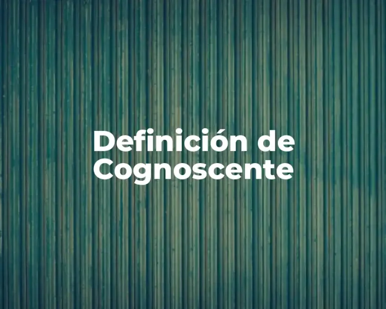 Definición de Cognoscente