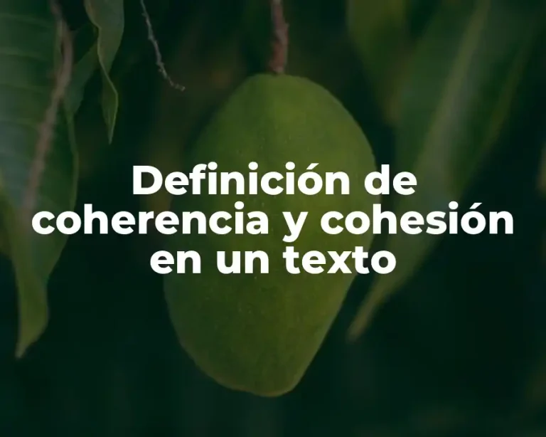 Definición de coherencia y cohesión en un texto