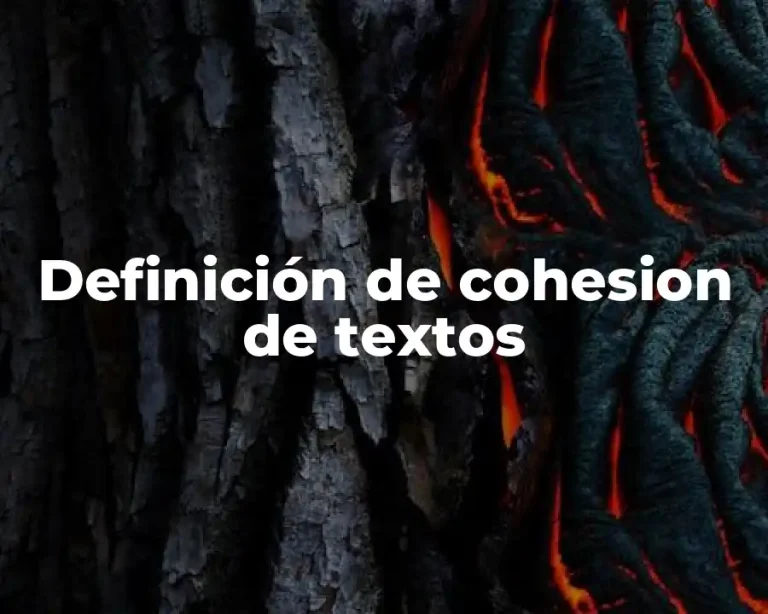 Definición de cohesion de textos