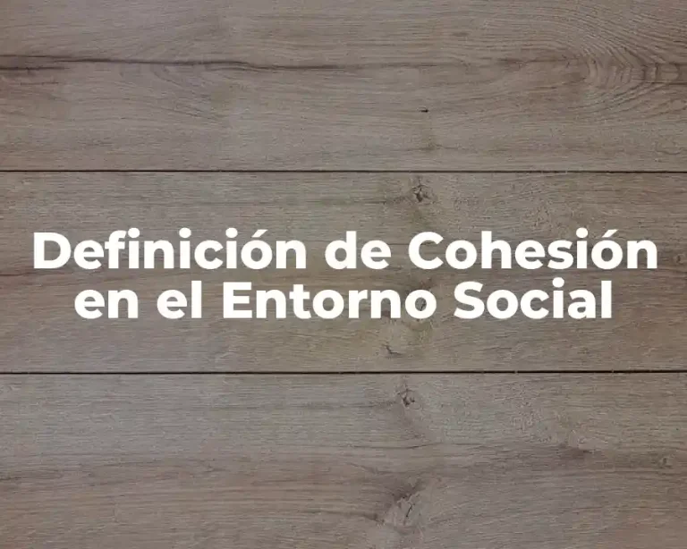 Definición de Cohesión en el Entorno Social