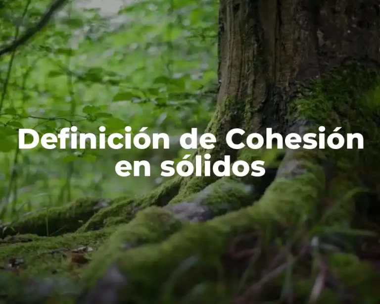 Definición de Cohesión en sólidos