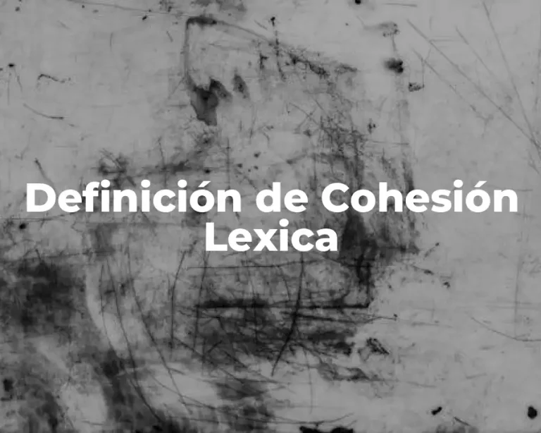 Definición de Cohesión Lexica