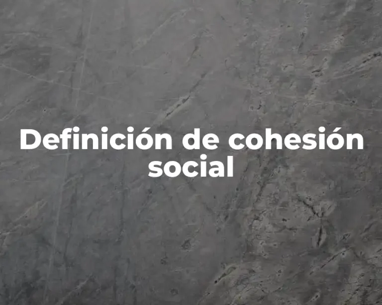 Definición de cohesión social