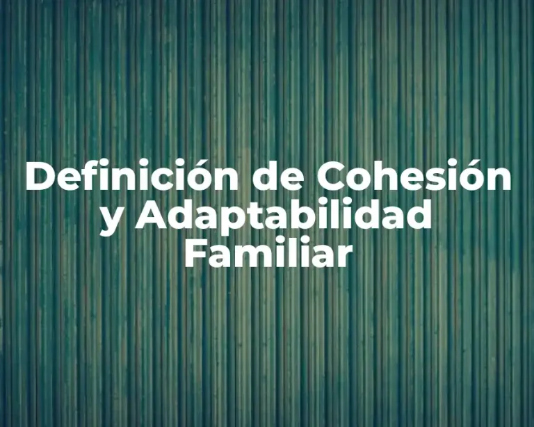 Definición de Cohesión y Adaptabilidad Familiar
