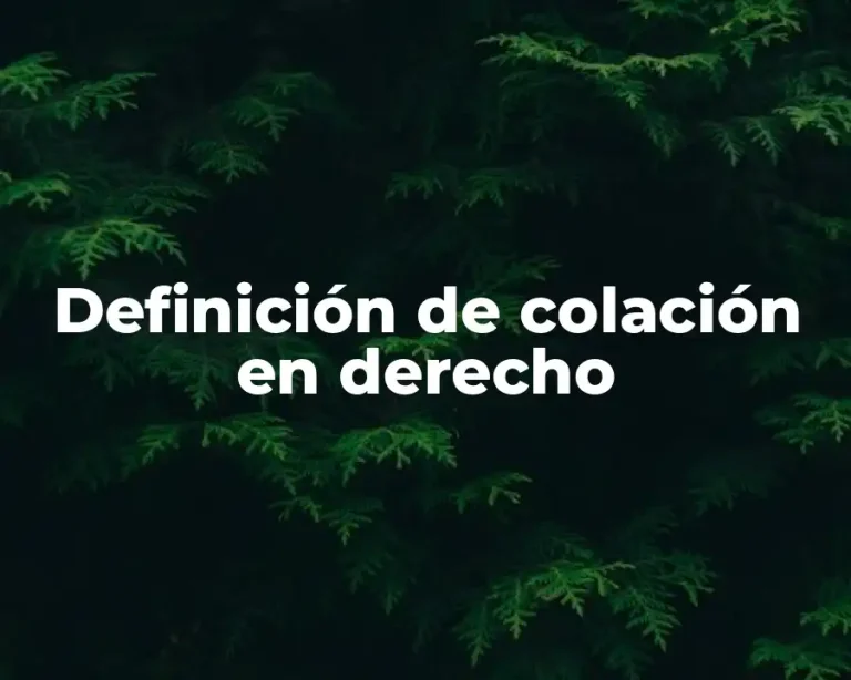 Definición de colación en derecho