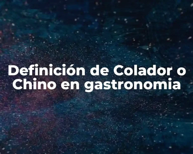 Definición de Colador o Chino en gastronomia