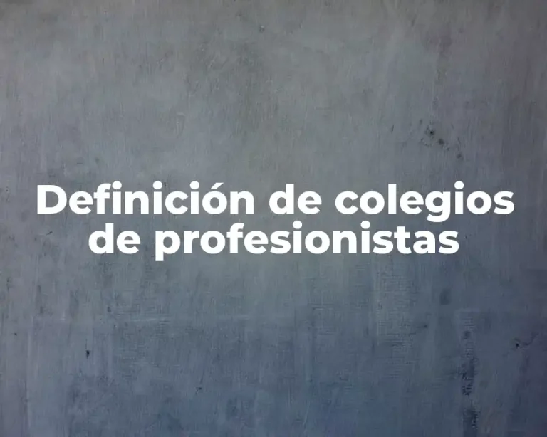 Definición de colegios de profesionistas