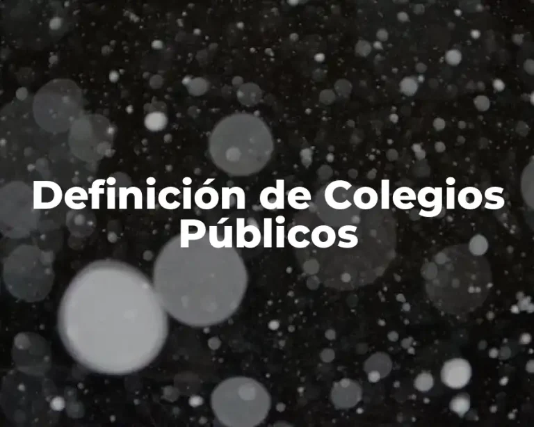 Definición de Colegios Públicos