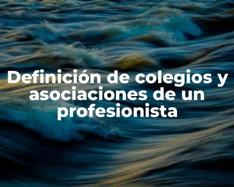 Definición de colegios y asociaciones de un profesionista