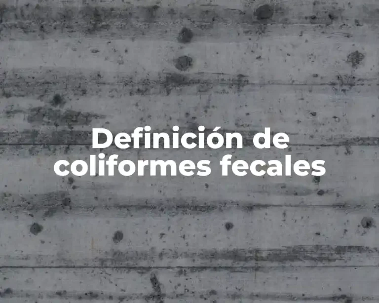 Definición de coliformes fecales