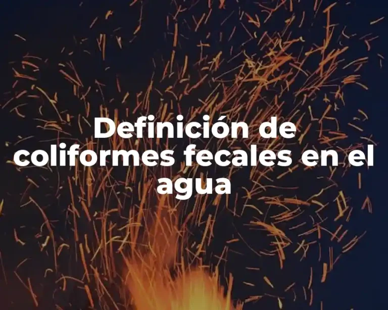 Definición de coliformes fecales en el agua