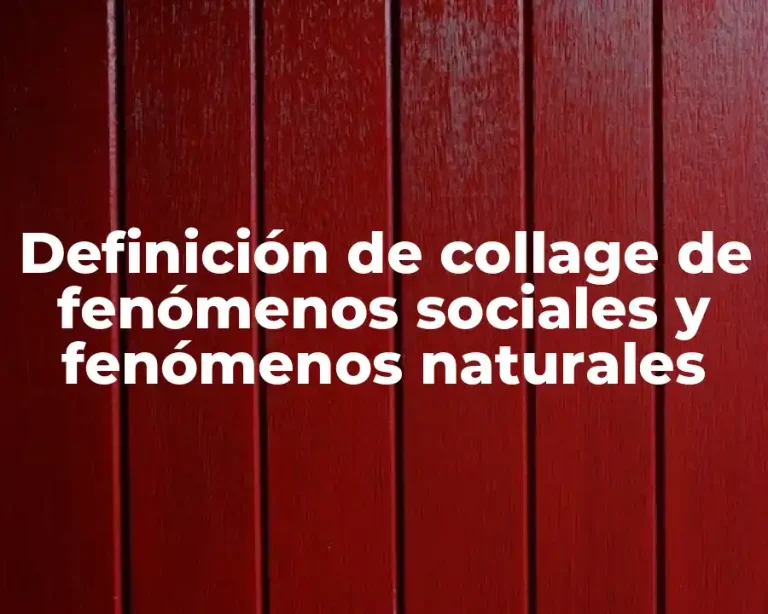 Definición de collage de fenómenos sociales y fenómenos naturales