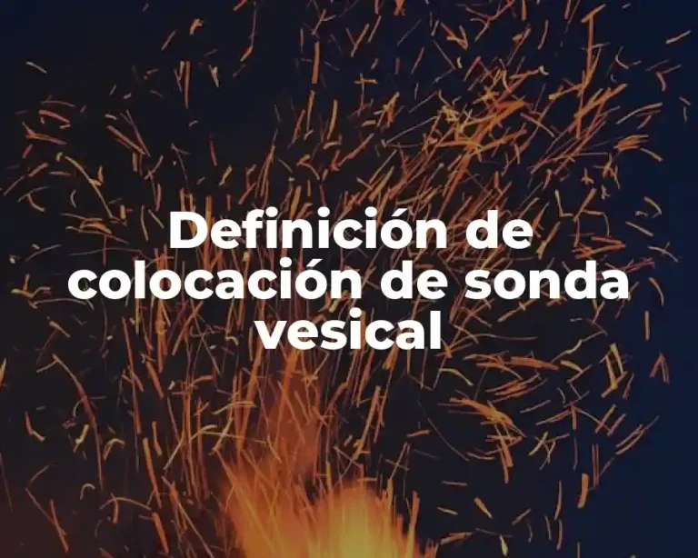 Definición de colocación de sonda vesical
