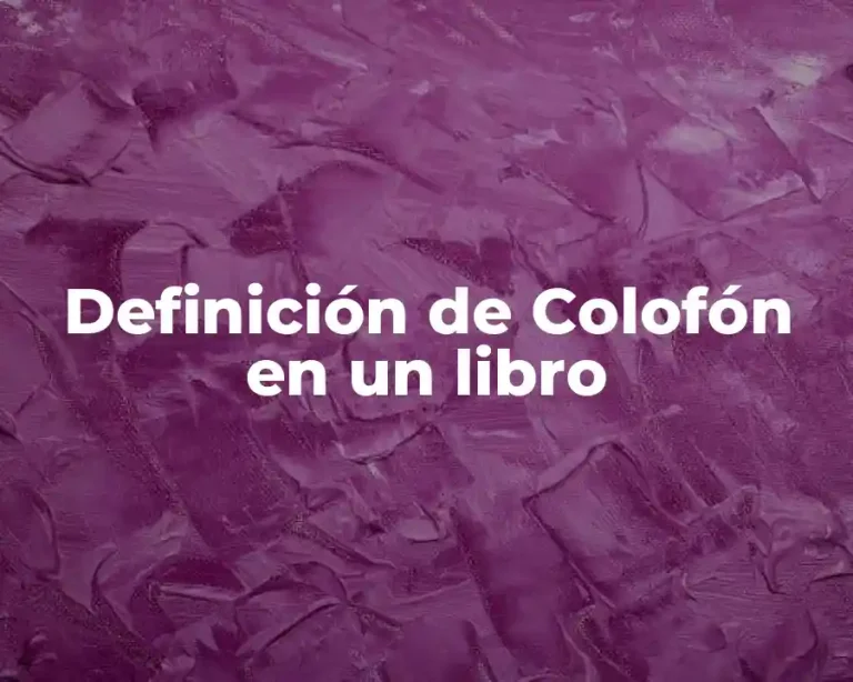 Definición de Colofón en un libro