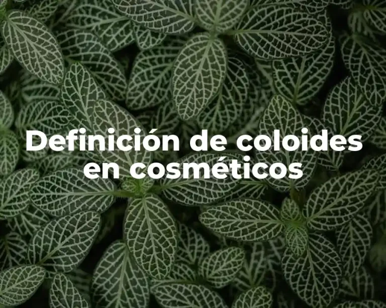 Definición de coloides en cosméticos