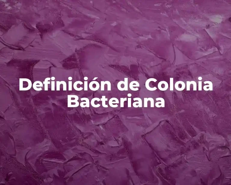 Definición de Colonia Bacteriana