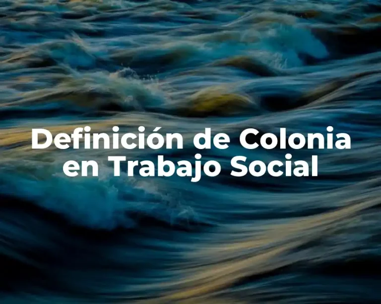 Definición de Colonia en Trabajo Social