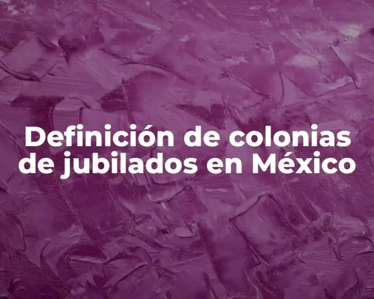 Definición de colonias de jubilados en México