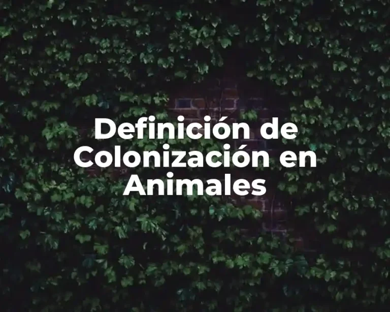 Definición de Colonización en Animales