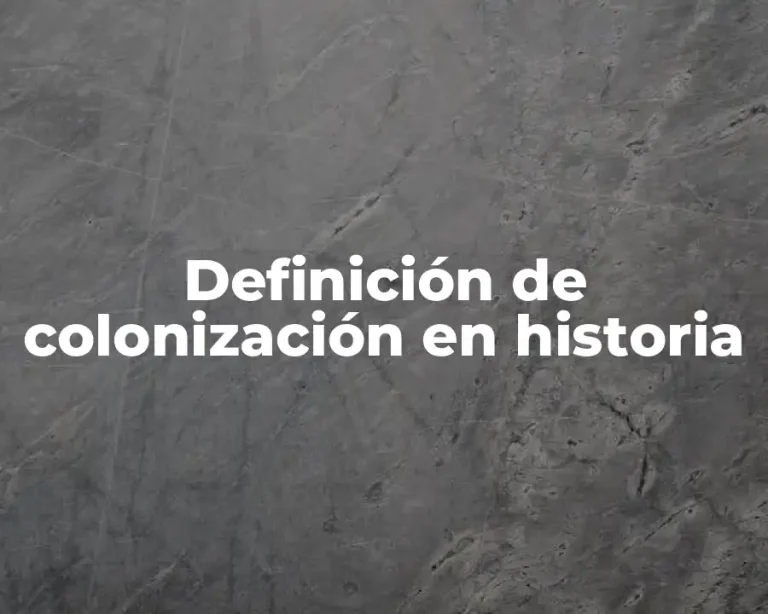 Definición de colonización en historia
