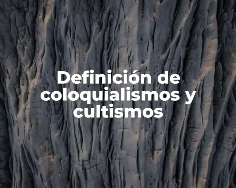 Definición de coloquialismos y cultismos