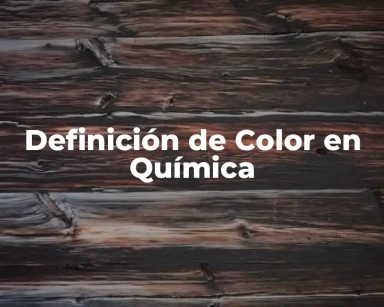 Definición de Color en Química
