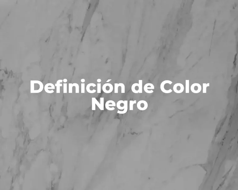 Definición de Color Negro