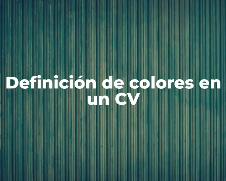 Definición de colores en un CV