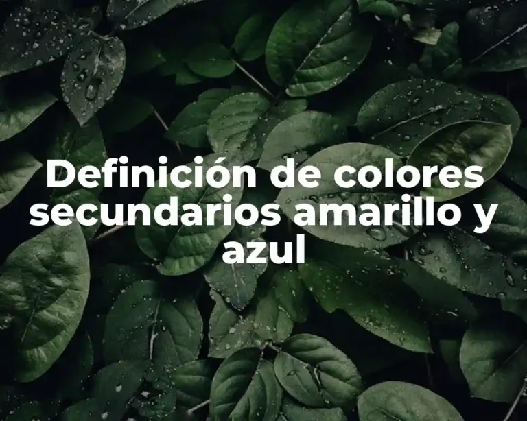 Definición de colores secundarios amarillo y azul