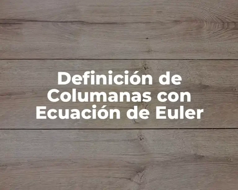 Definición de Columanas con Ecuación de Euler