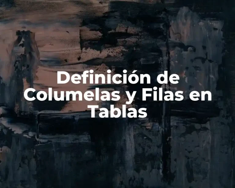 Definición de Columelas y Filas en Tablas