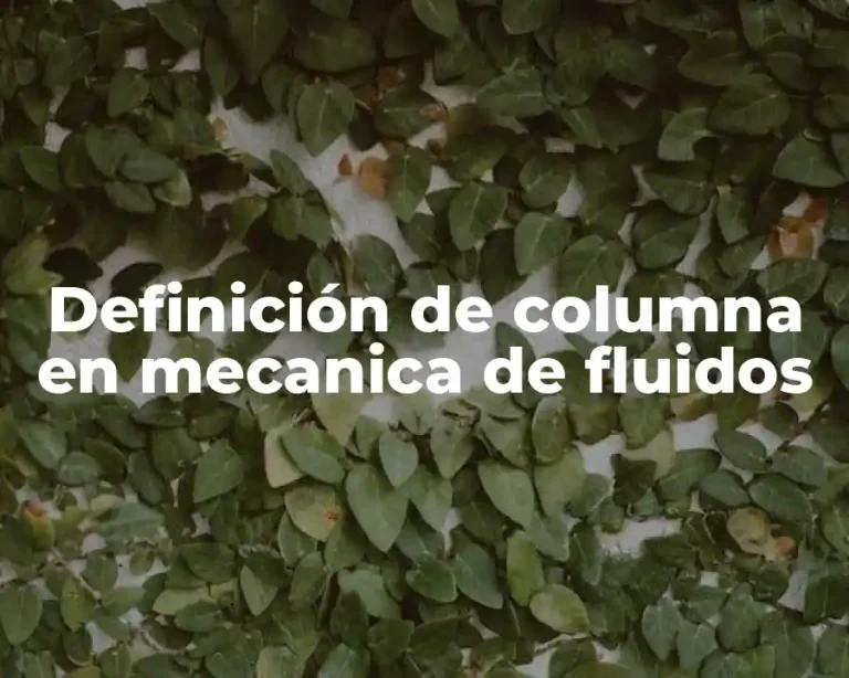 Definición de columna en mecanica de fluidos