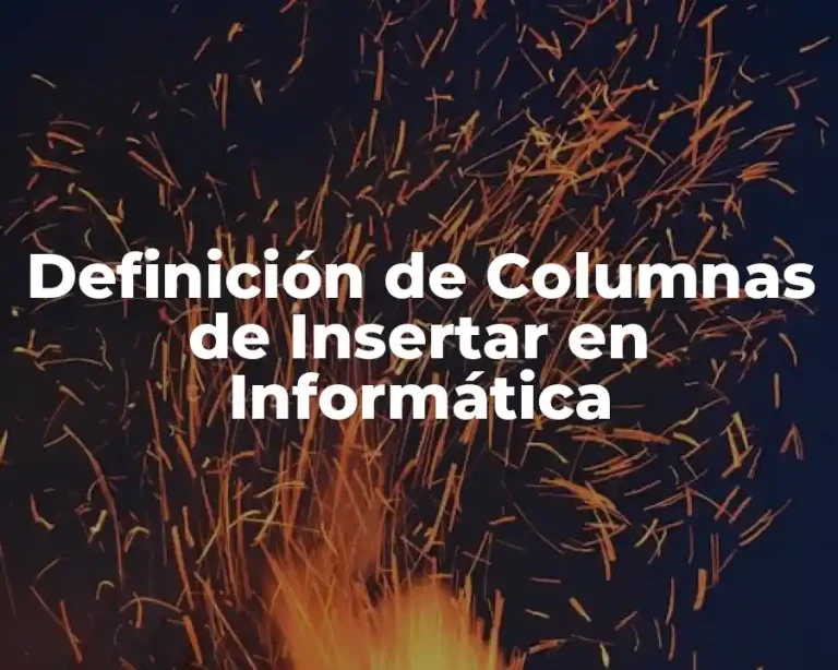Definición de Columnas de Insertar en Informática