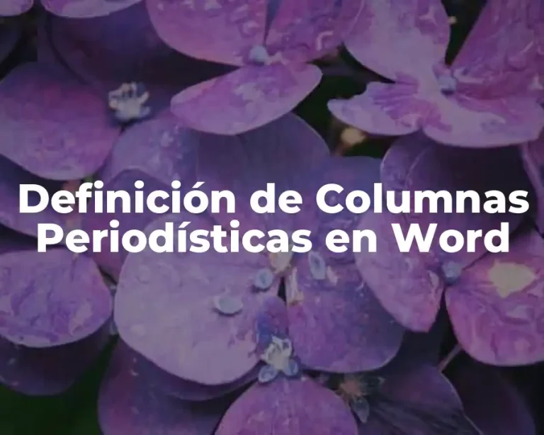 Definición de Columnas Periodísticas en Word