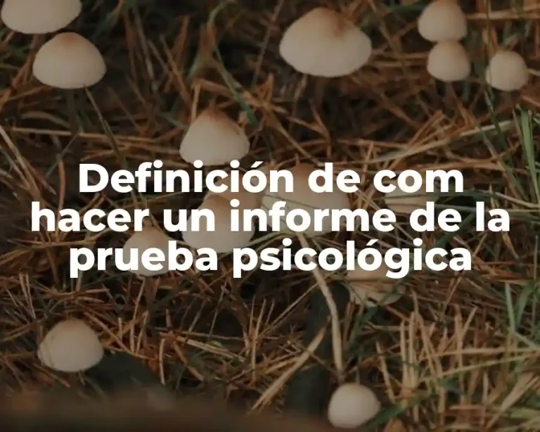 Definición de com hacer un informe de la prueba psicológica