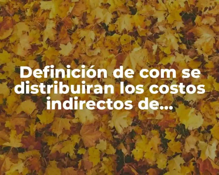 Definición de com se distribuiran los costos indirectos de producción